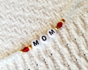 Swarovski Crystal Birthstone Gold-Filled Bracelet, Personalized Gift Mom Grandma Beaded Bracelet