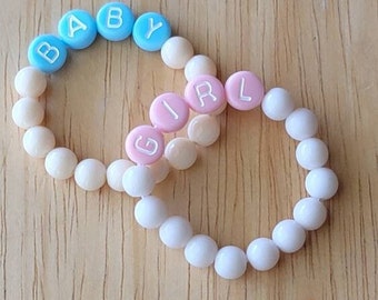 Baby Bracelet, Personalized Infant ID Bracelet, Newborn Letter Bracelet Baby ID Round Bead Bracelet