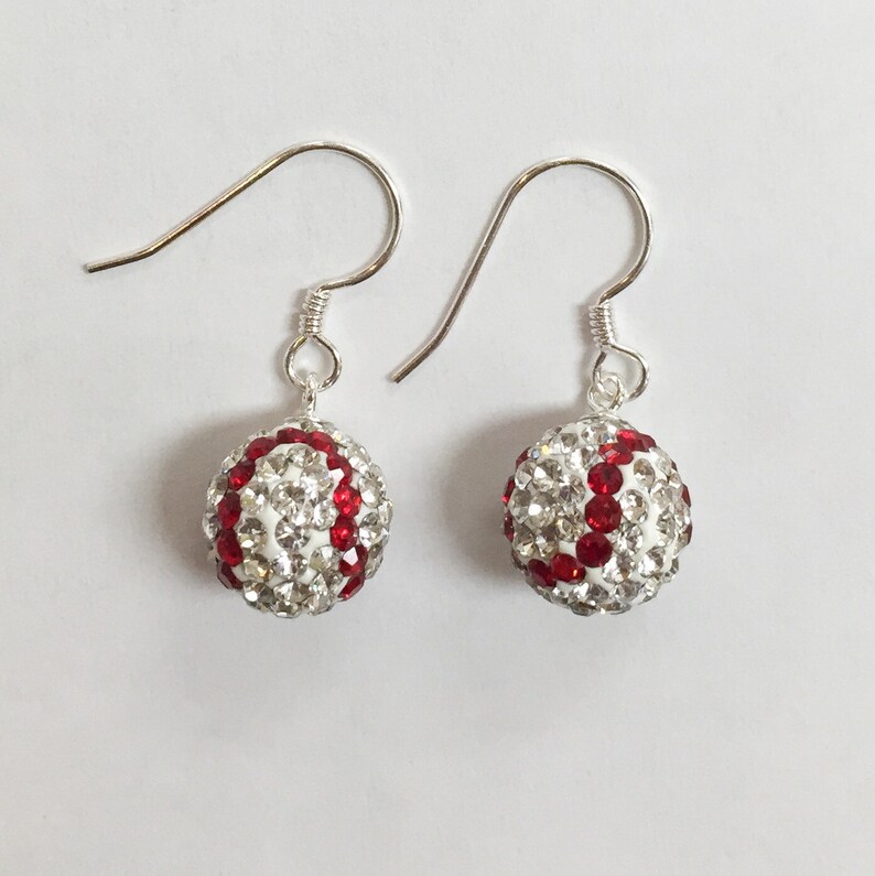 Crystal Baseball Earrings Etsy