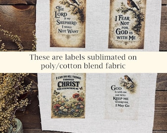 Primitive Bird Crafting Labels Farmhouse Spring Scripture Prints on Fabric Wildflower Sewing Fabric