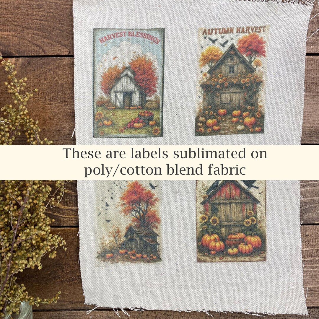 Primitive Fall Fabric Labels: Aged Farmhouse Style, 8x13 Sheet - Etsy