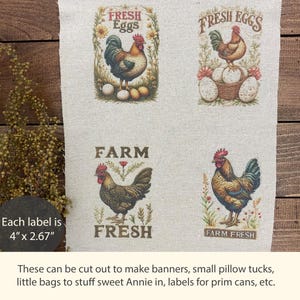 Primitive Fabric Labels, Chicken prints sublimated poly cotton fabric blend