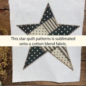 Primitive Star Quilt Fabric DIY Primitive Craft Supplies Farmhouse Neutral Pattern