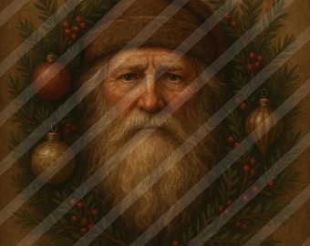 Primitive Belsnickel Santa Digitaler Download Kunst Farmhaus Santa Digital Art 8x8 Bild Primitive Weihnachten Santa Vintage Santa Digital