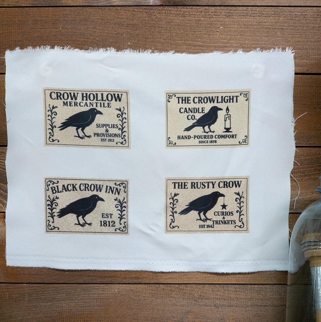 Primitive Crow Mercantile Fabric Labels, Sublimated Poly Poplin - Etsy