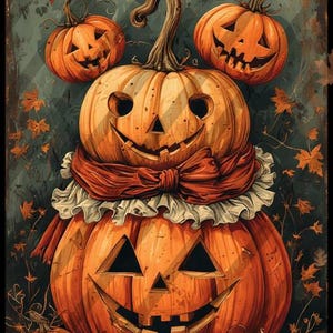 Primitive Pumpkin Halloween Download Pumpkin Printable Vintage Pumpkin Primitive Crow Primitive Halloween Labels Autumn Digital Farmhouse