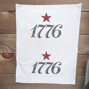 Vintage 1776 Fourth of July Fabric Labels Primitive Americana Sublimation Decoupage Labels Patriotic