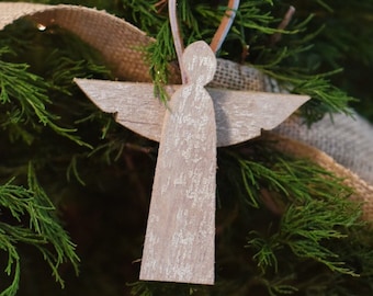 Wooden Angel Ornament Christmas Tree Ornament Set made from Reclaimed Wood Christmas Gift Set Christmas Tree Ornament Bundle Christmas Angel