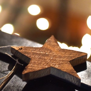 Christmas Tree Star Ornament Star Ornament made from reclaimed barn wood Wooden Ornament Gift Tag image 2