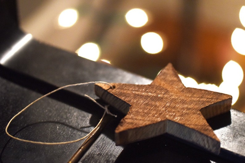 Christmas Tree Star Ornament Star Ornament made from reclaimed barn wood Wooden Ornament Gift Tag image 2
