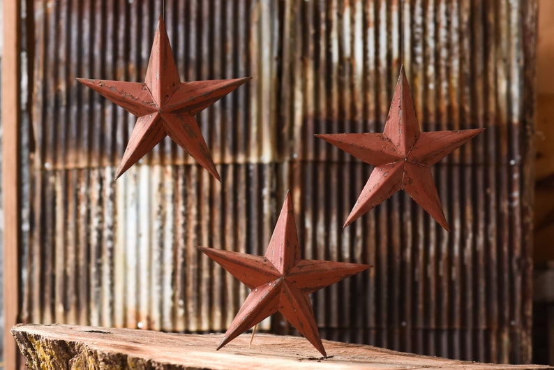 Red Star Christmas Tree Topper Decoration Red Metal Star 12 Reclaimed Metal Christmas Star Tree Topper Christmas Star Topper Christmas Gift image 6