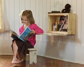 Kid's Fold Down Desk for homeschool, bedroom, or classroom built from reclaimed wood
