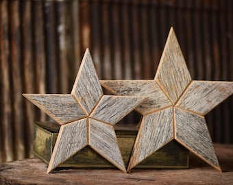 Wood Star Christmas Tree Topper Decoration 10” Wooden Star Tree Topper Weathered Grey Reclaimed Wood Christmas Star Topper Tree Decor