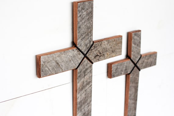 Rustic Weathered Grey Reclaimed Wood Cross Decoration Rustic Weathered Grey Reclaimed Wood Cross Decoration