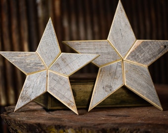 Wood Star Christmas Tree Topper Decoration Star Tree Topper made from Silver Reclaimed Wood Christmas Star Topper Barn Star Decoration