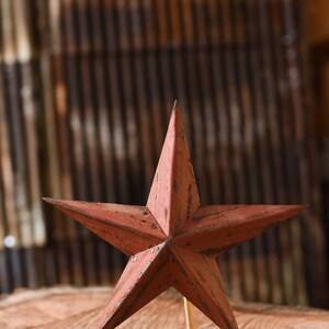 Red Star Christmas Tree Topper Decoration Red Metal Star 12 Reclaimed Metal Christmas Star Tree Topper Christmas Star Topper Christmas Gift image 7