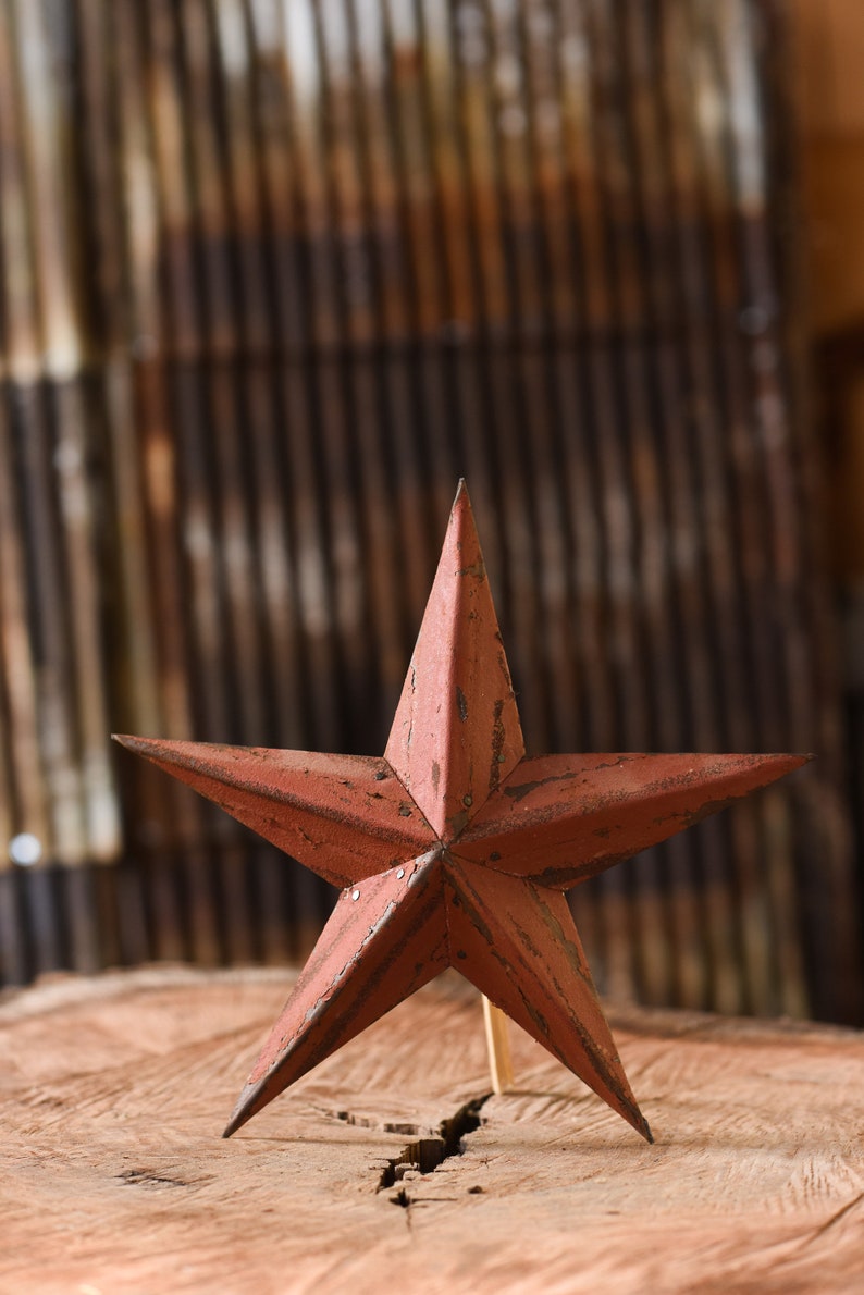 Red Star Christmas Tree Topper Decoration Red Metal Star 12 Reclaimed Metal Christmas Star Tree Topper Christmas Star Topper Christmas Gift image 7