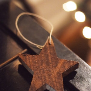 Christmas Tree Star Ornament Star Ornament made from reclaimed barn wood Wooden Ornament Gift Tag image 3