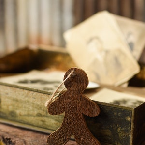 Gingerbread Man Ornament a single gingerbread man ornament or set of 3, 5, or 10 ornaments made from reclaimed wood image 3