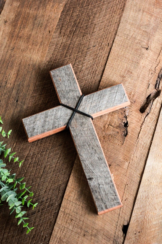 Rustic Weathered Grey Reclaimed Wood Cross Decoration Rustic Weathered Grey Reclaimed Wood Cross Decoration