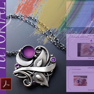 Tutorial Sky Guide 12 Metal Clay Pendant Step Guide  - Coloring With Alcohol Inks