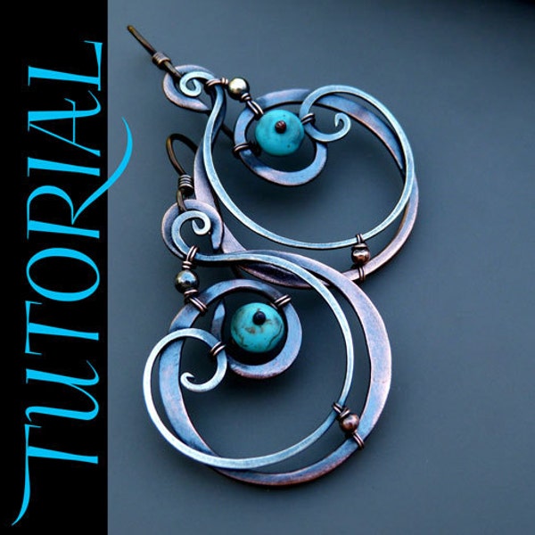 Tutorial - The Seed Within - Wire Wrapped Mixed Metal Earrings with Turquoise Stones