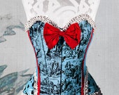 ALICE IN WONDERLAND Sky Blue Corset, Fairy corset, Alice Corset, Alice in Wonderland corset, Vintage corset, Victorian corset,