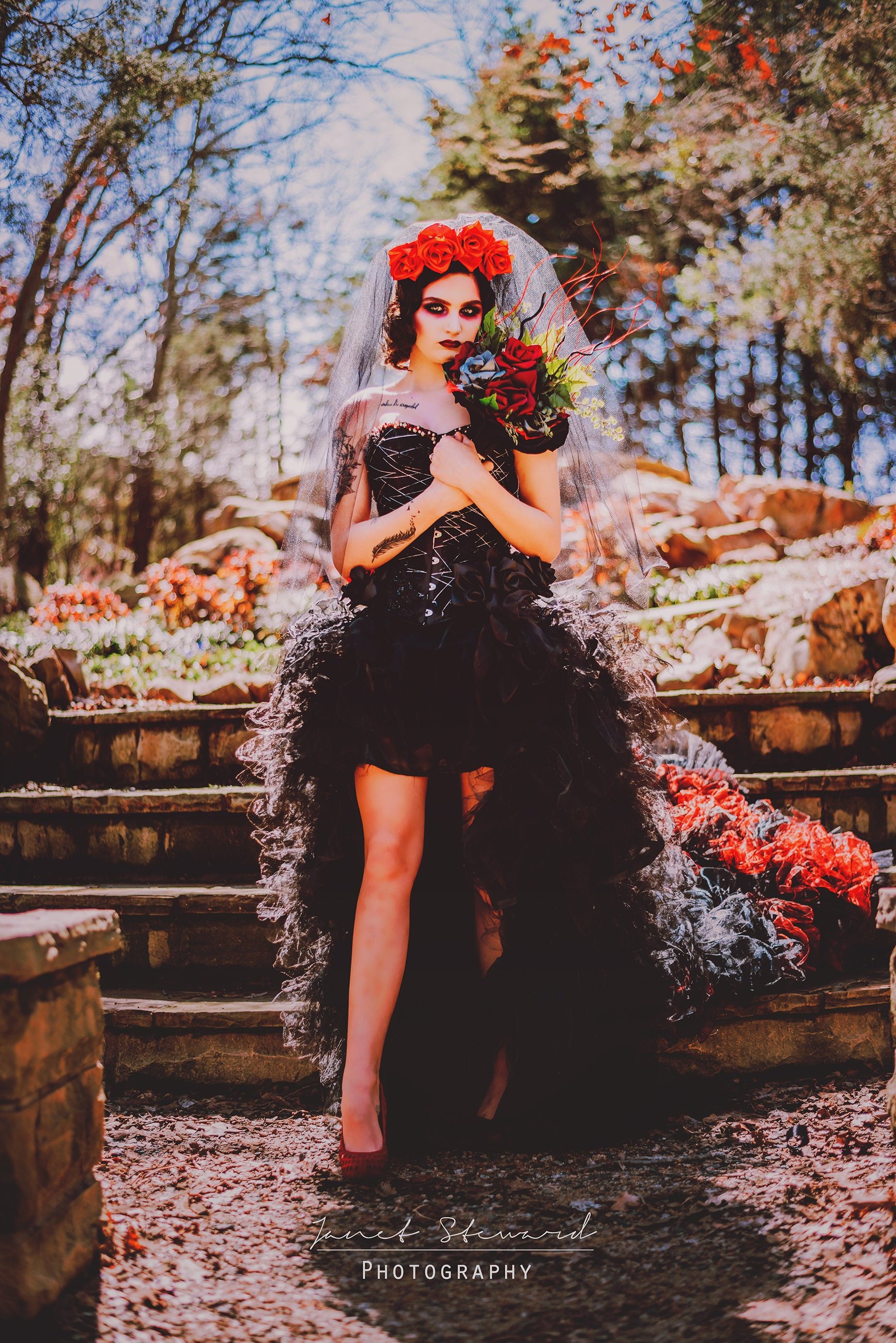 ELEEN Black Gothic Wedding Dress halloween Weddinglong Etsy