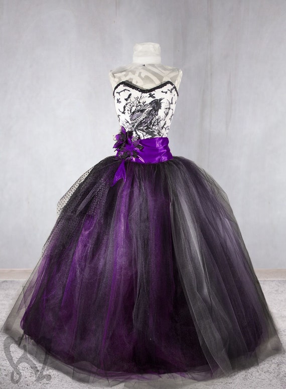 PUPLE RAVEN DRESS Gothic Dress Halloween Wedding Halloween Etsy