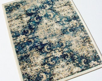 Dollhouse Miniatures 1:12 Scale Navy Blue Rug Large #IM69006