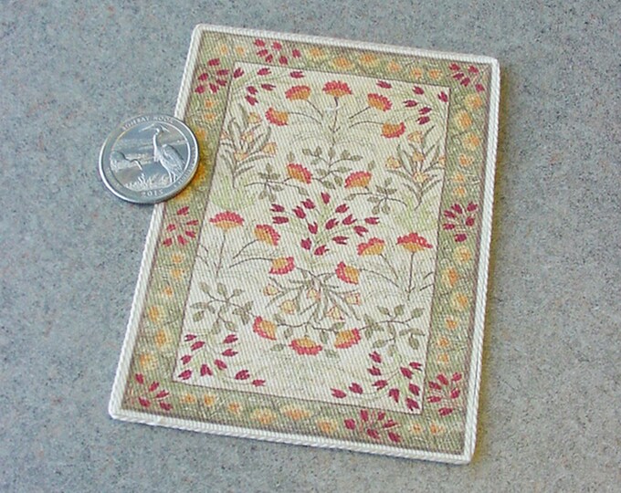 Mission Craft Rug 1:24 Scale Rug Green Tan Orange Red Arts Crafts Mission Area Rug Carpet ...