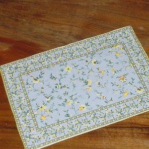 Dollhouse Miniature French Country Aubusson Rug Blue and Yellow Artisan 1:12 Scale Dolls House