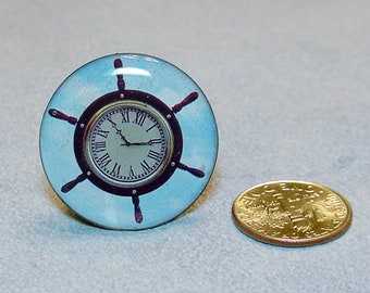 Dollhouse Nautical Clock Ship's Wheel Nonworking Wall Clock in 3 sizes