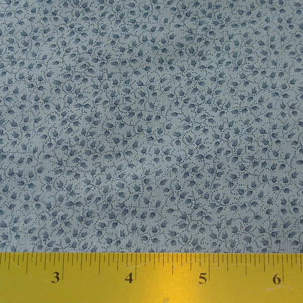 Dollhouse Miniature Fabric Vintage Tiny Dark Blue Leaves on Blue Background 1:12 1/6 Scale Material Dolls House