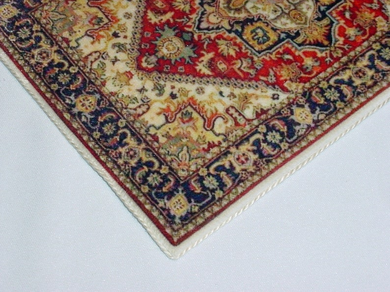 Dollhouse Rug Victorian Edwardian Tudor Rug Blue Red Gold Etsy