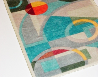 Dollhouse Rug NEW SMALLER SIZES 1:12 Scale Modern Mellow Blues Velvet Carpet Artisan