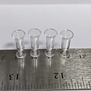Dollhouse Miniature Glassware Bar Supply Ice Cream Shop Parfait Glasses Set of 4 Plastic