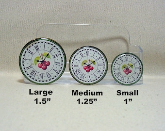 Horloge miniature pour maison de poupée Cerises #1 Horloge de cuisine miniature qui ne fonctionne pas en 3 tailles