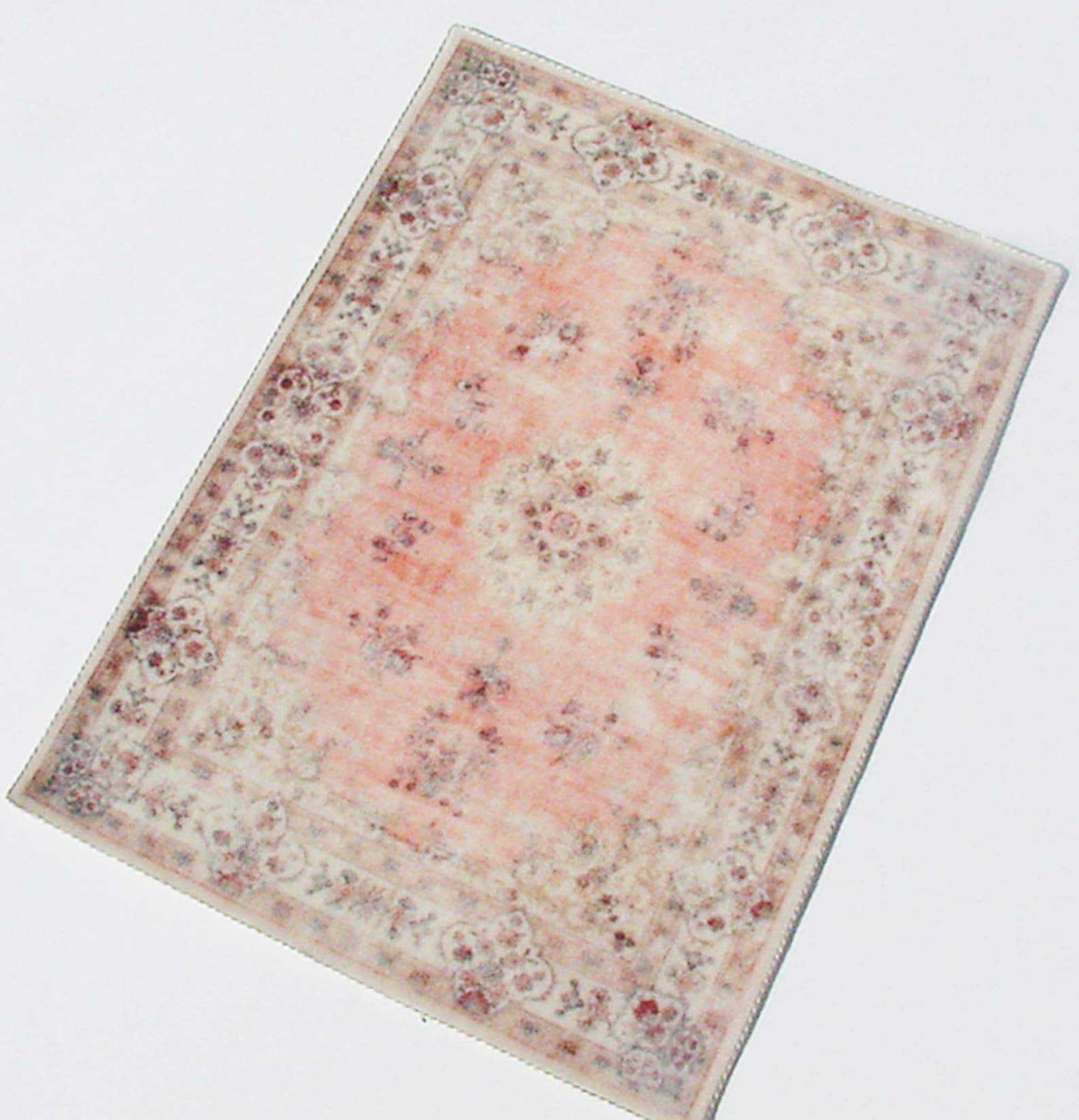 Peachy Rustic Rug Dollhouse Rug 1:12 Scale Peachy Pink Medallion Velvet Carpet Artisan - Etsy