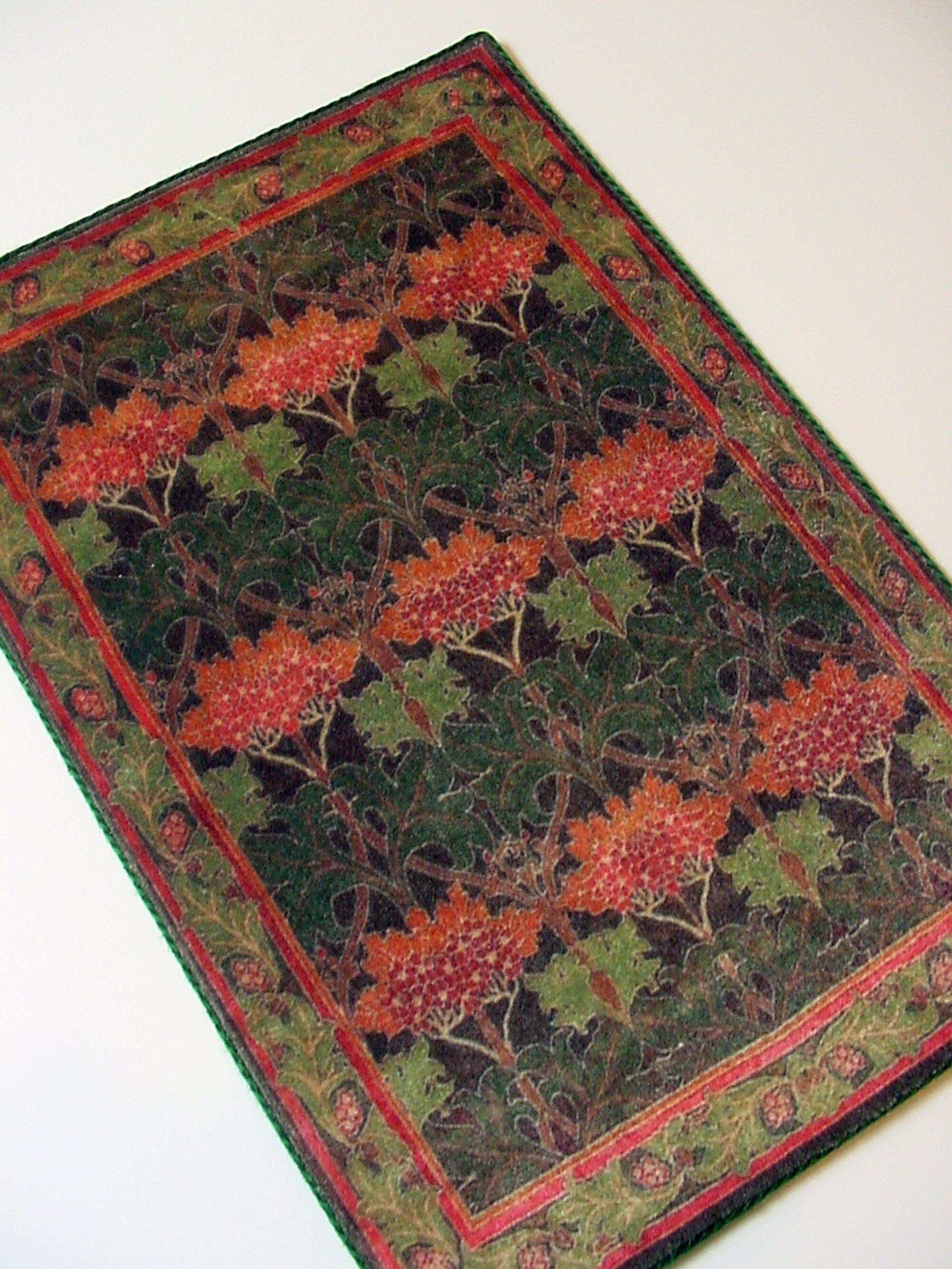 Hand Crafted Miniature Rugs Miniature Dollhouse Velvet Rug 1:12 Scale Dark Green Rust Arts Crafts ...