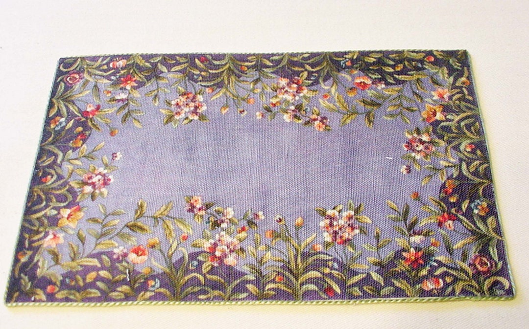 Hand Crafted Miniature Rugs Dollhouse Miniature Rug * 1:12 Summer Garden Area Rug Miniature Artisan ...