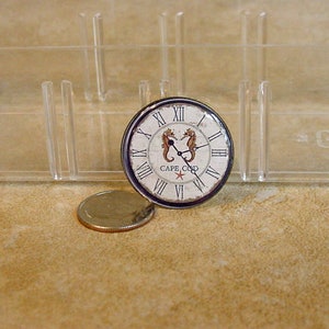 Dollhouse Beach Clock Miniature  Cape Cod Seahorse Clock