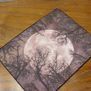 Dollhouse Carpet Area Rug Spooky Moon Dark Dolls House Witch Haunted Halloween 1:12 Scale Miniature Artisan