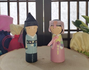 Korean First Birthday Cake Topper • Wooden Dolls • Customized • Birthday Decorations