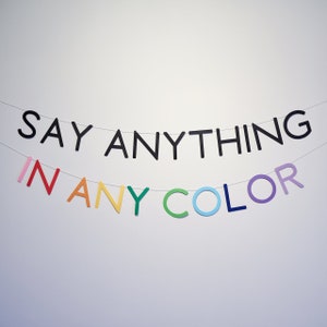 Banner Say Anything • Fuente sans serif moderna • Cualquier color • Cualquier texto • Banner personalizado