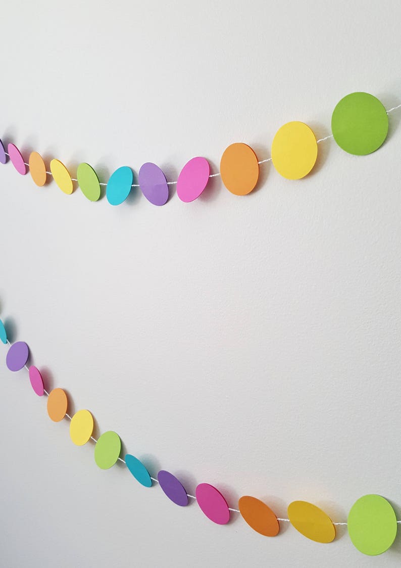 Circle Garland Rainbow, Confetti Party Decorations set of 2 image 3