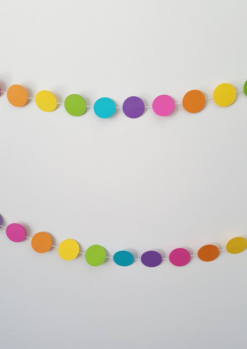 Circle Garland Rainbow, Confetti Party Decorations set of 2 image 2