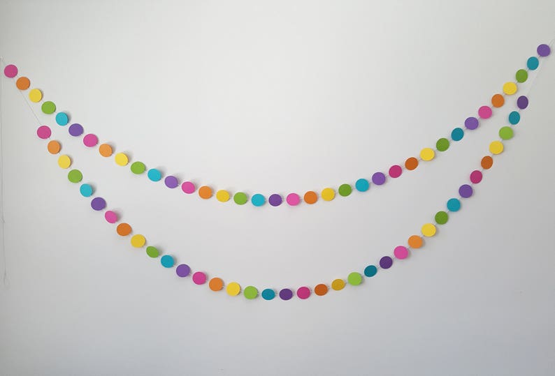 Circle Garland Rainbow, Confetti Party Decorations set of 2 image 1