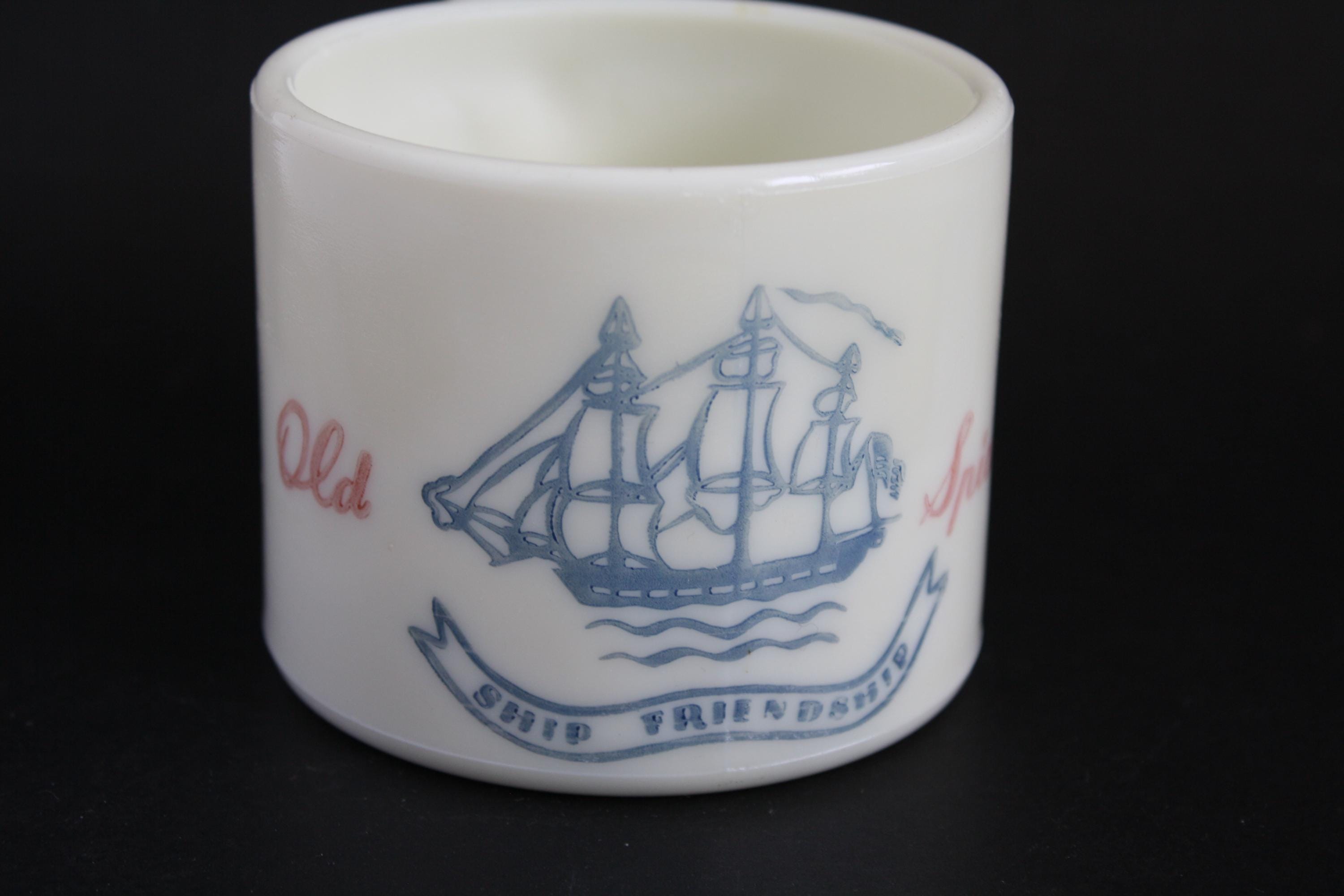 Vintage Old Spice shaving Cup Ship Friendship 1940s 1950s Early American Old Spice