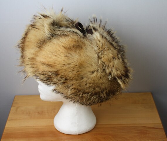 Vintage Real Fur Trappers Hat Ear flaps Warm wint… - image 4
